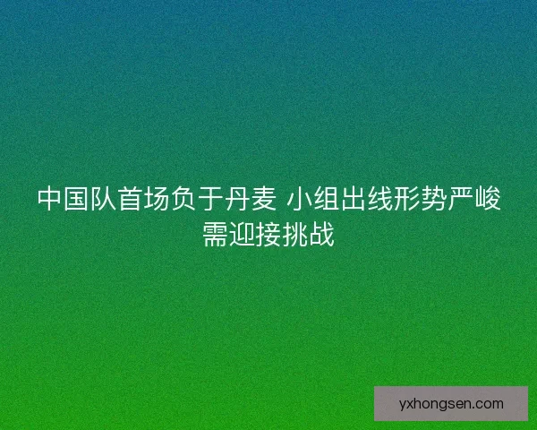 中国队首场负于丹麦 小组出线形势严峻需迎接挑战