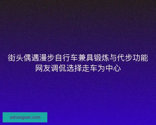 街头偶遇漫步自行车兼具锻炼与代步功能网友调侃选择走车为中心